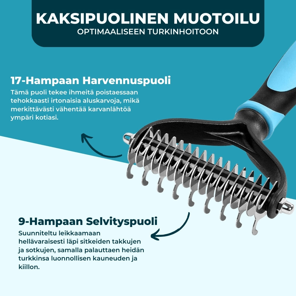 Wuffy™ Saat vaivattomasti täydellisen, sotkeutumattoman turkin.